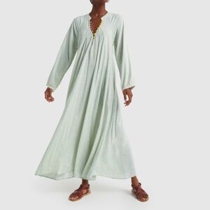 Natalie Martin Fiore Maxi Dress in Light Blue Coral - great used estimated S -